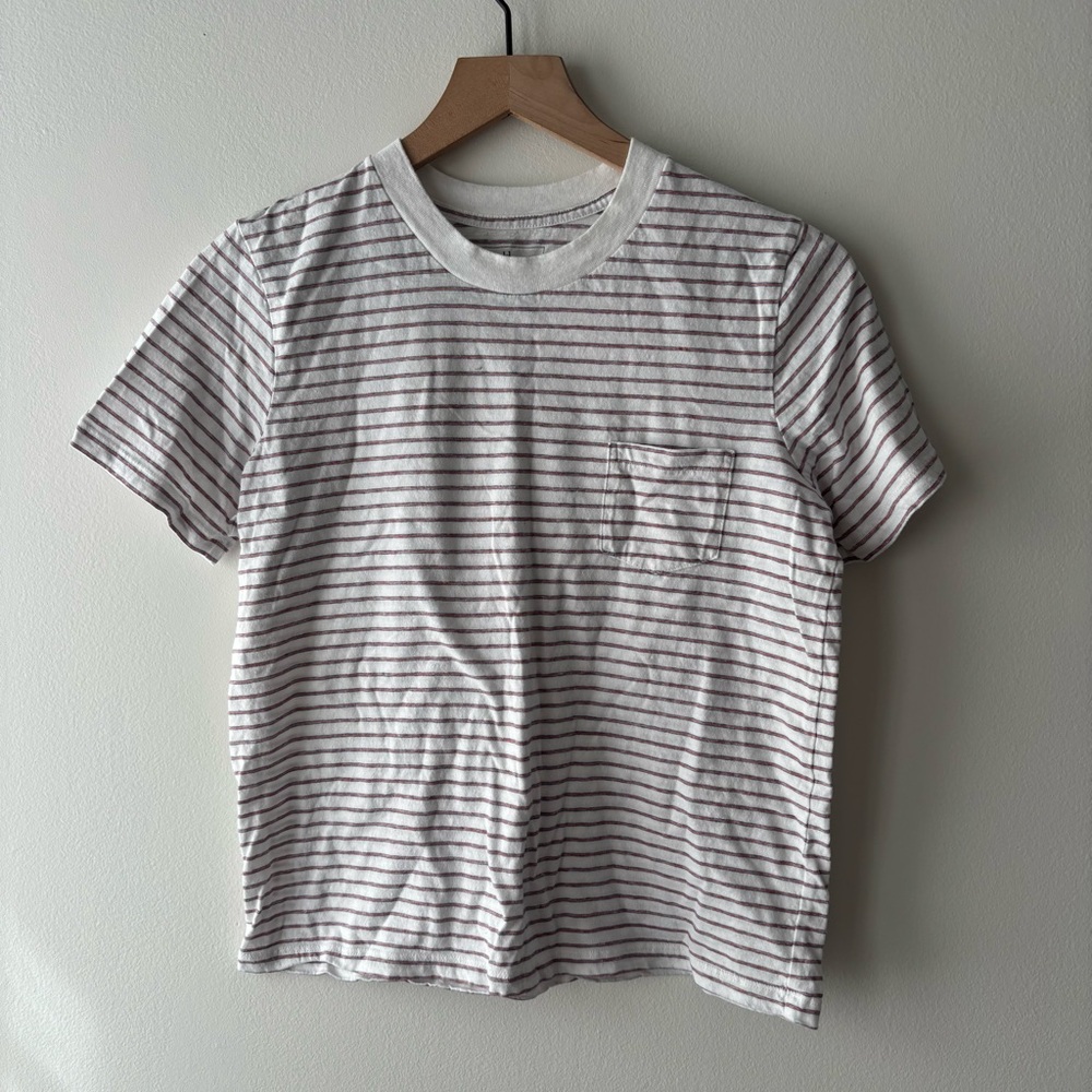 Entireworld‎ Striped Pocket Tee Type A Sz S 100% cotton Rare Deadstock